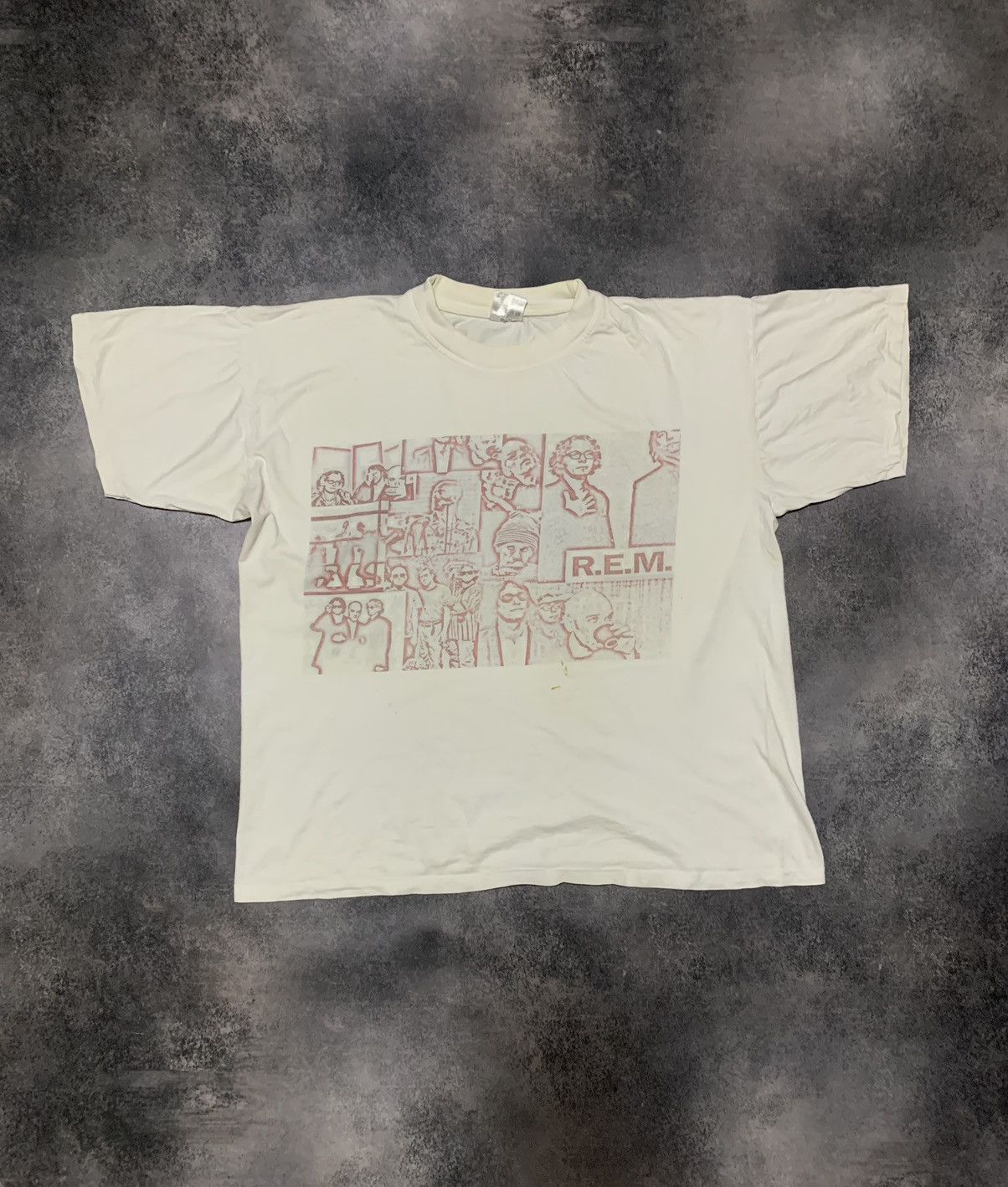 image of Band Tees x R E M Vintage 90's Rem Tour T Shirt XL in White, Men's