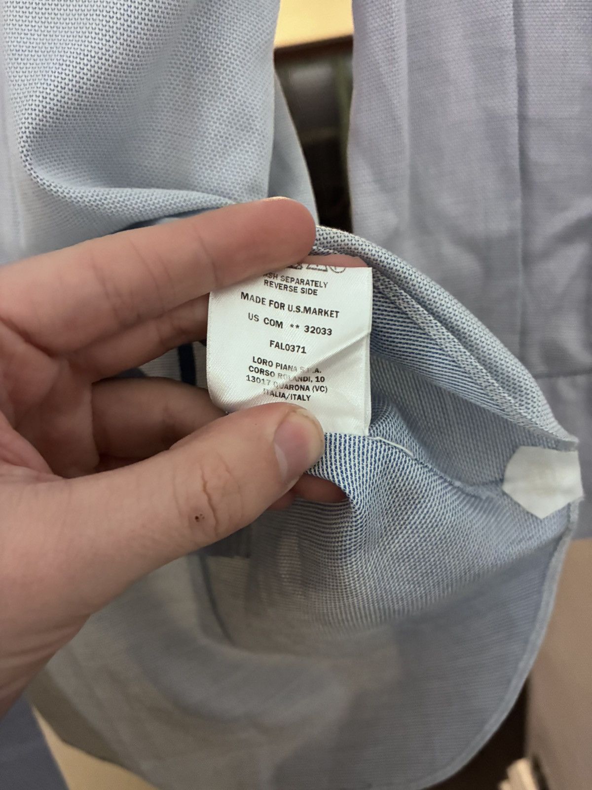Loro Piana Loro Piana blue cotton shirt size 38 15 Size US S / EU 44-46 / 1 - 6 Thumbnail