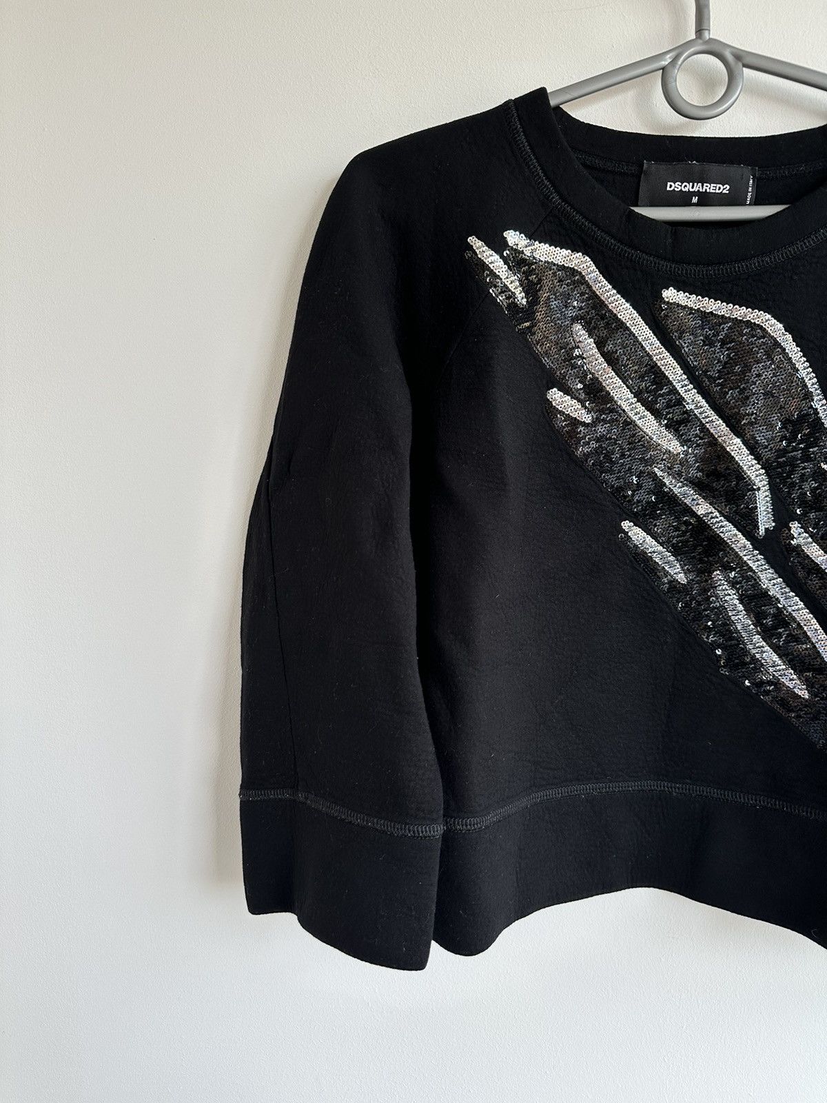 Dsquared2 DSQUARED2 Sequined Detail Viscose Black Sweatshirt Women's M Size M / US 6-8 / IT 42-44 - 3 Thumbnail