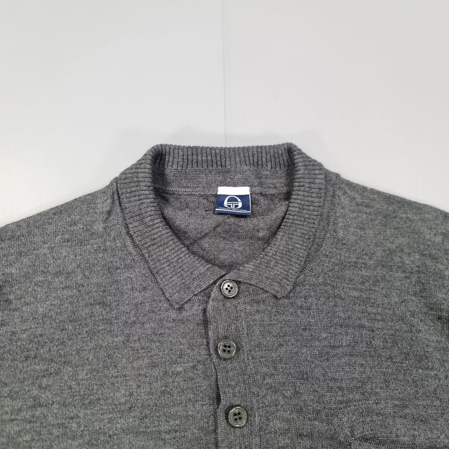Sergio Tacchini Sergio Tacchini Jumper Mens Wool Acrylic Lightweight Knit Polo Neck Long Sleeve Grey Medium Size US M / EU 48-50 / 2 - 2 Thumbnail
