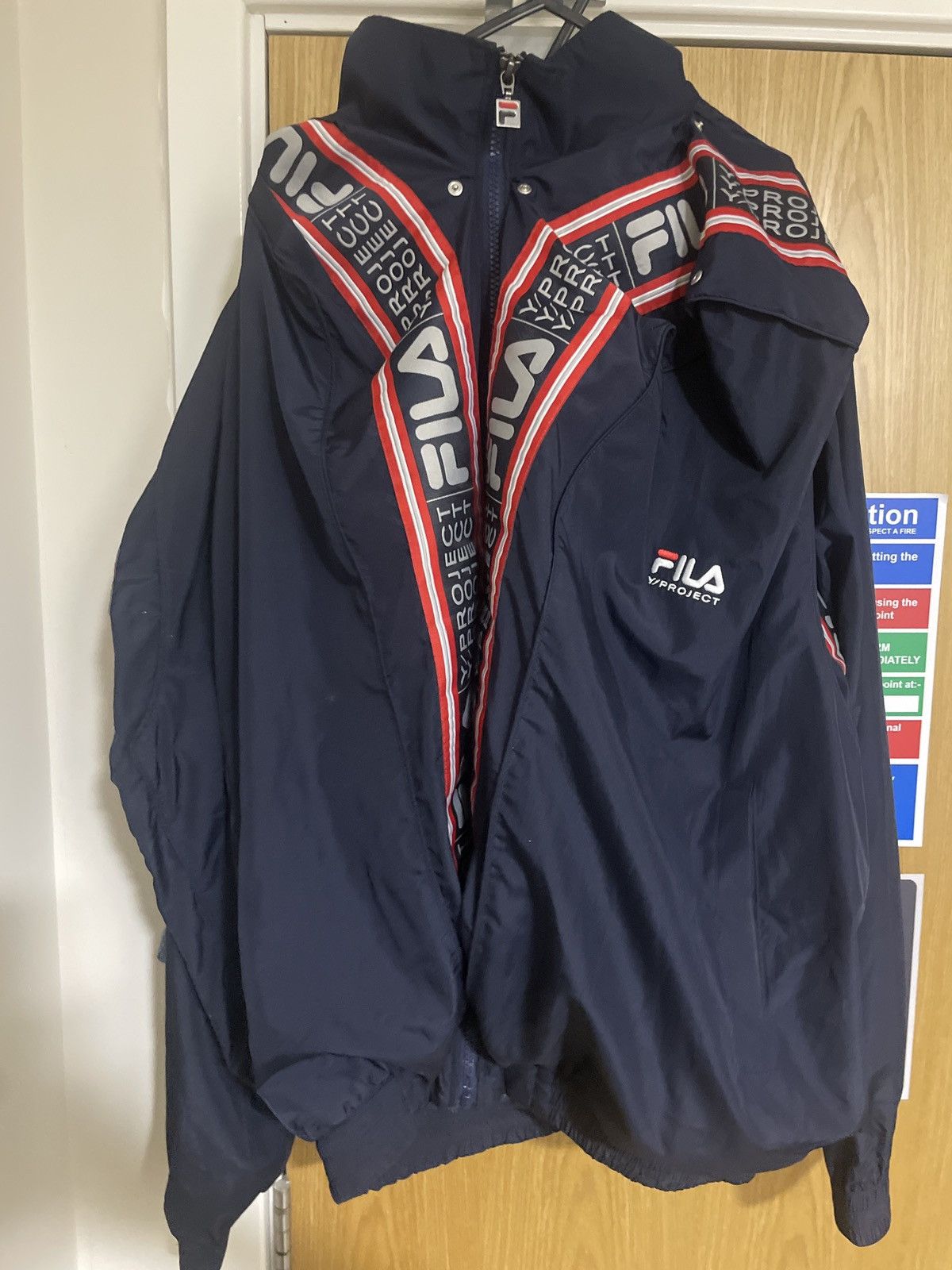 Image of Yproject Fila Y Project Jacket in Navy, Men's (Size Small)