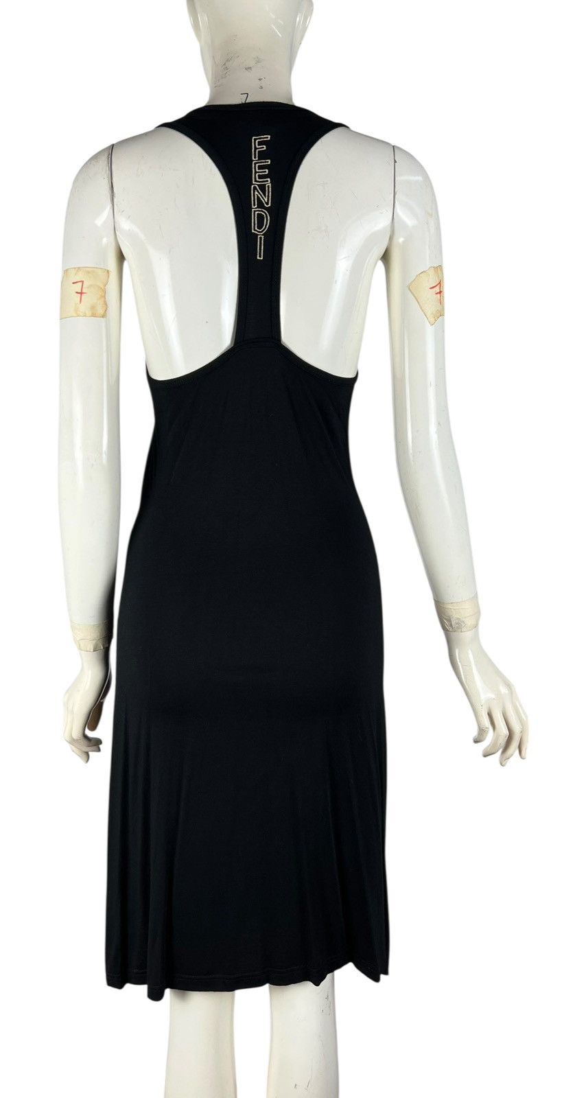 Fendi Vintage Fendi 2000s Black Racerback Midi Dress Size S / US 4 / IT 40 - 1 Thumbnail