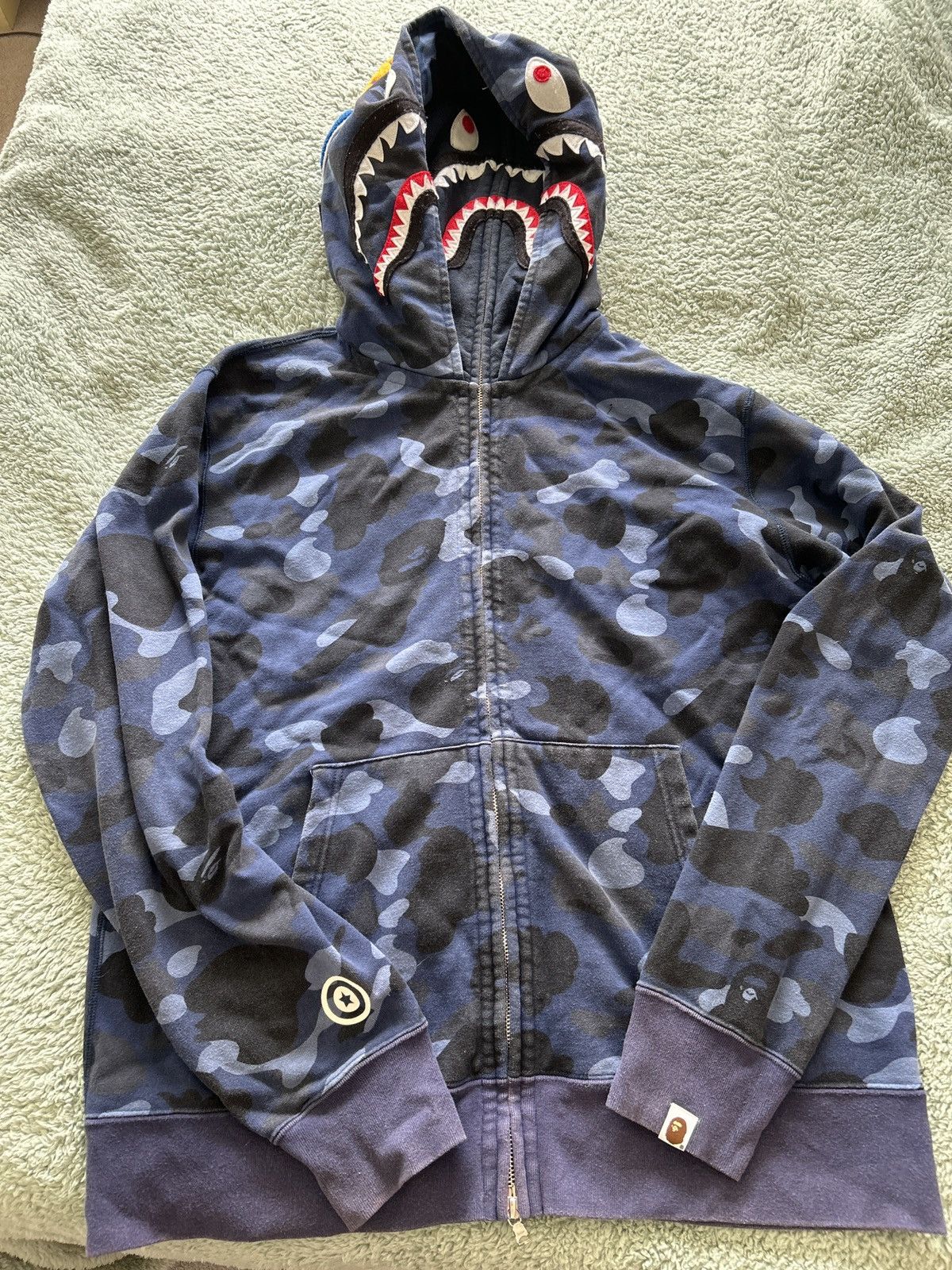 Bape Colour Camo Shark Wide FullZip Double Hooded
