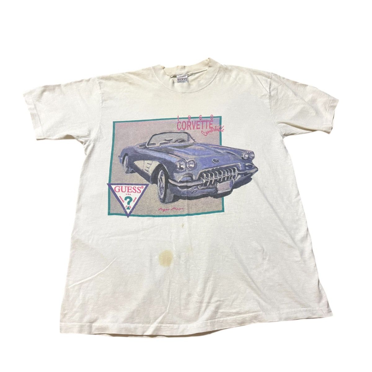 Guess × Vintage Vintage 90s Guess Corvette Roger Mason T Shirt Size US L / EU 52-54 / 3 - 1 Thumbnail