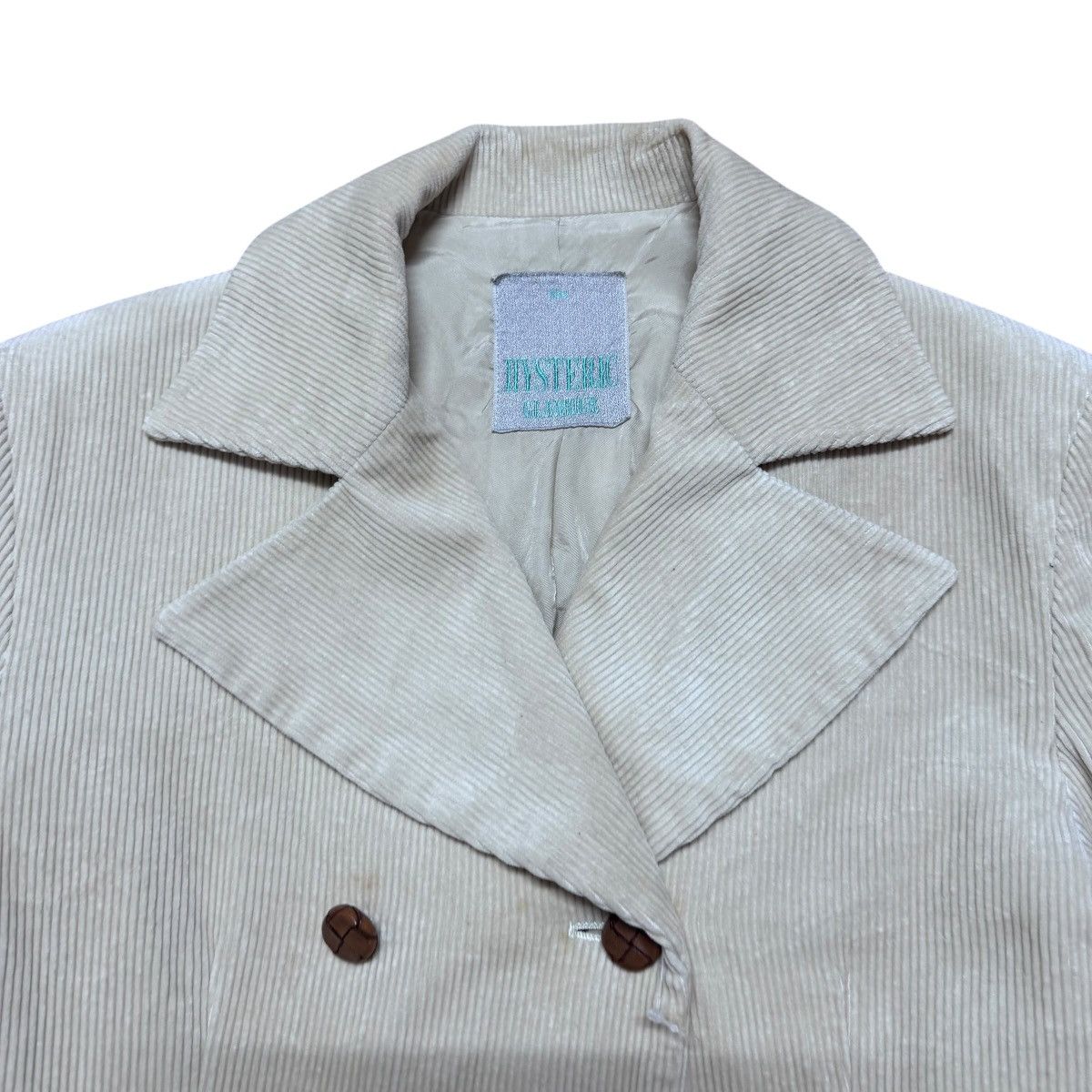 Hysteric Glamour 90s Hysteric Glamour Corduroy Double Breast Peacot Jacket Size XS / US 0-2 / IT 36-38 - 12 Thumbnail