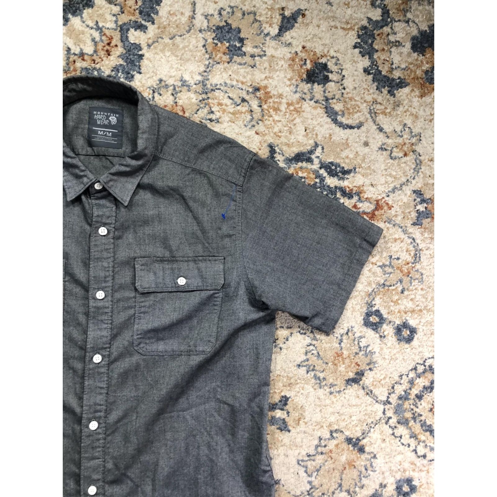 Mountain Hardwear VINTAGE Mountain Hardwear Shirt Mens M Gray Short Sleeve Button Up Pockets Casual Size US M / EU 48-50 / 2 - 4 Thumbnail