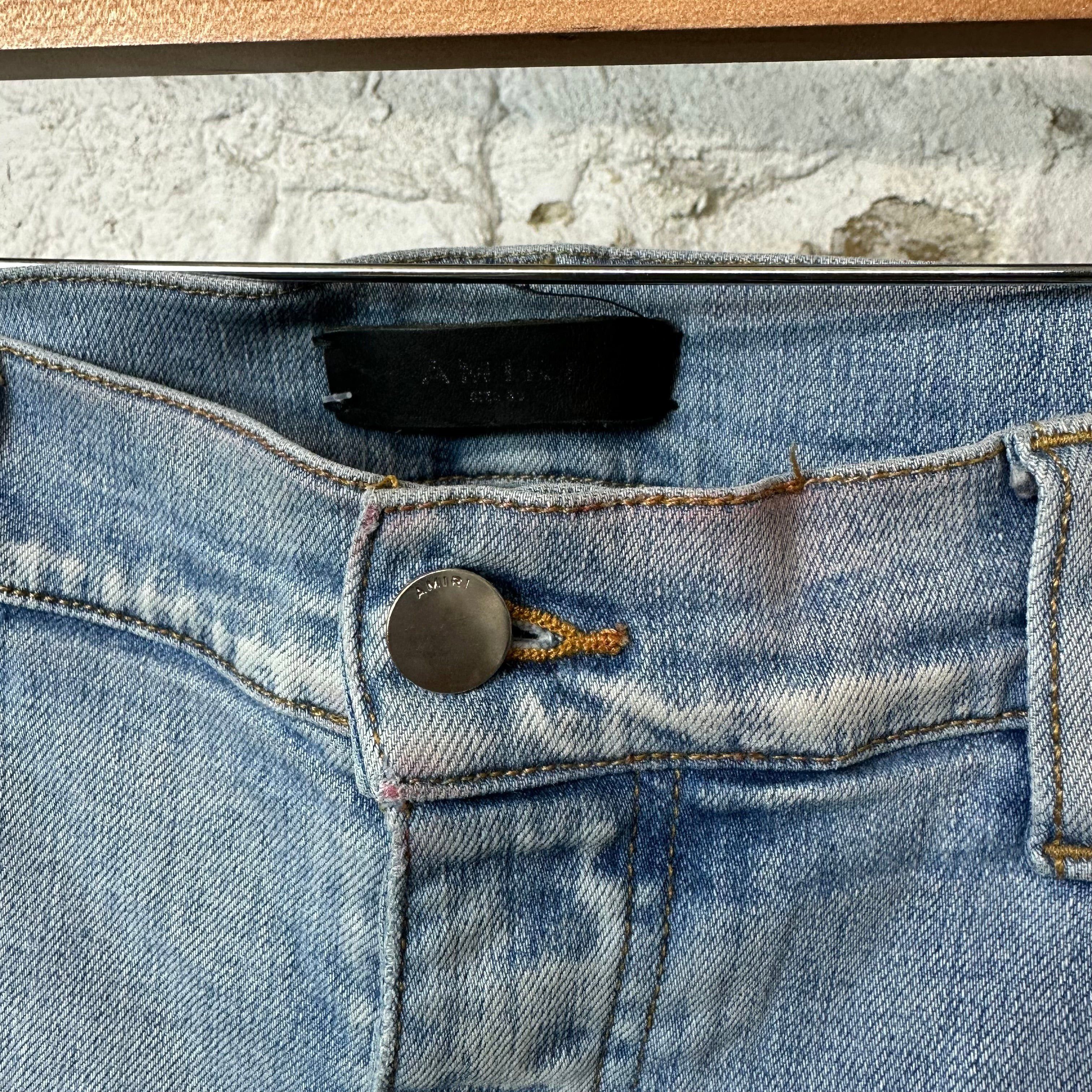 Amiri Amiri Zig Zag Logos Blue Denim Jeans Sz 36 Size US 36 / EU 52 - 2 Thumbnail