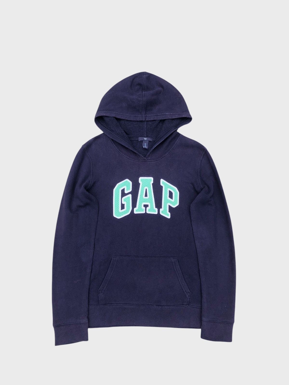 Gap × Vintage Vintage 90s GAP Big Logo Patchwork Style Hoodie Size US S / EU 44-46 / 1 - 1 Thumbnail