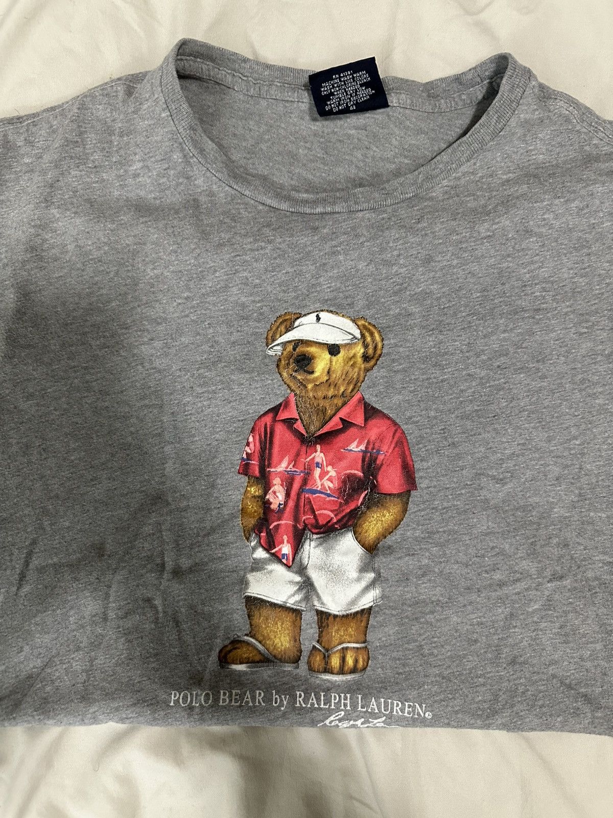Polo Ralph Lauren Vintage Basketball Polo Bear T-Shirt Size US M / EU 48-50 / 2 - 2 Thumbnail