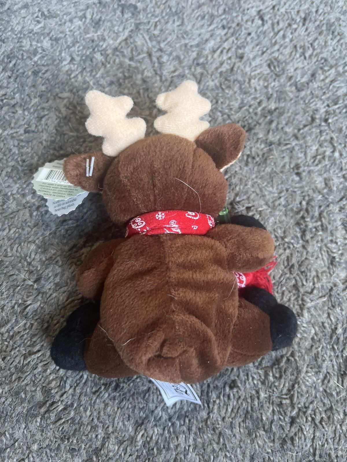 Coca Cola 1998 Coca-Cola Reindeer In Snowflake Scarf Bean Bag Plush Size ONE SIZE - 2 Thumbnail