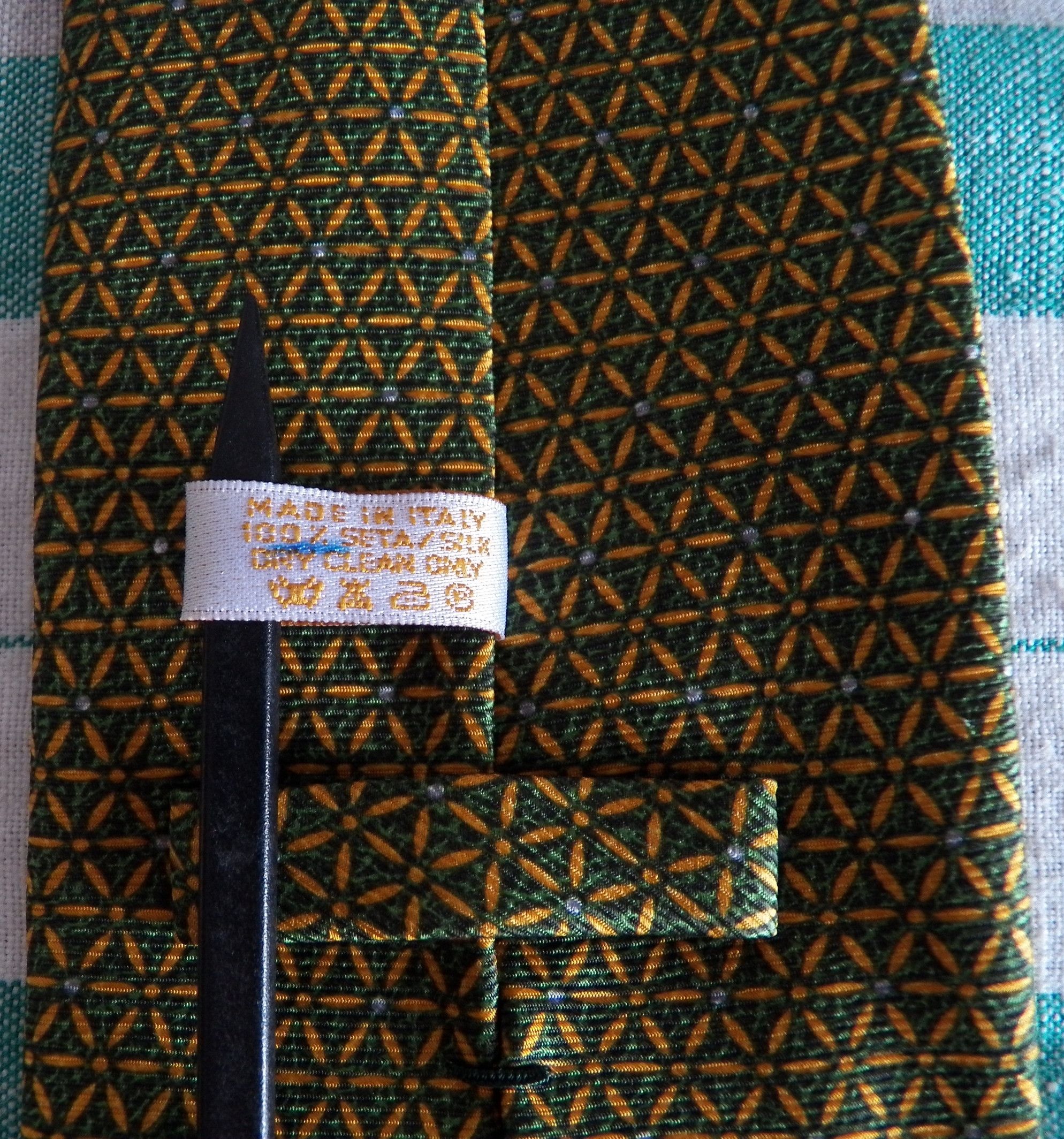 Bvlgari Bvlgari Silk Necktie green yellow geometrical floral Bulgari Size ONE SIZE - 2 Thumbnail