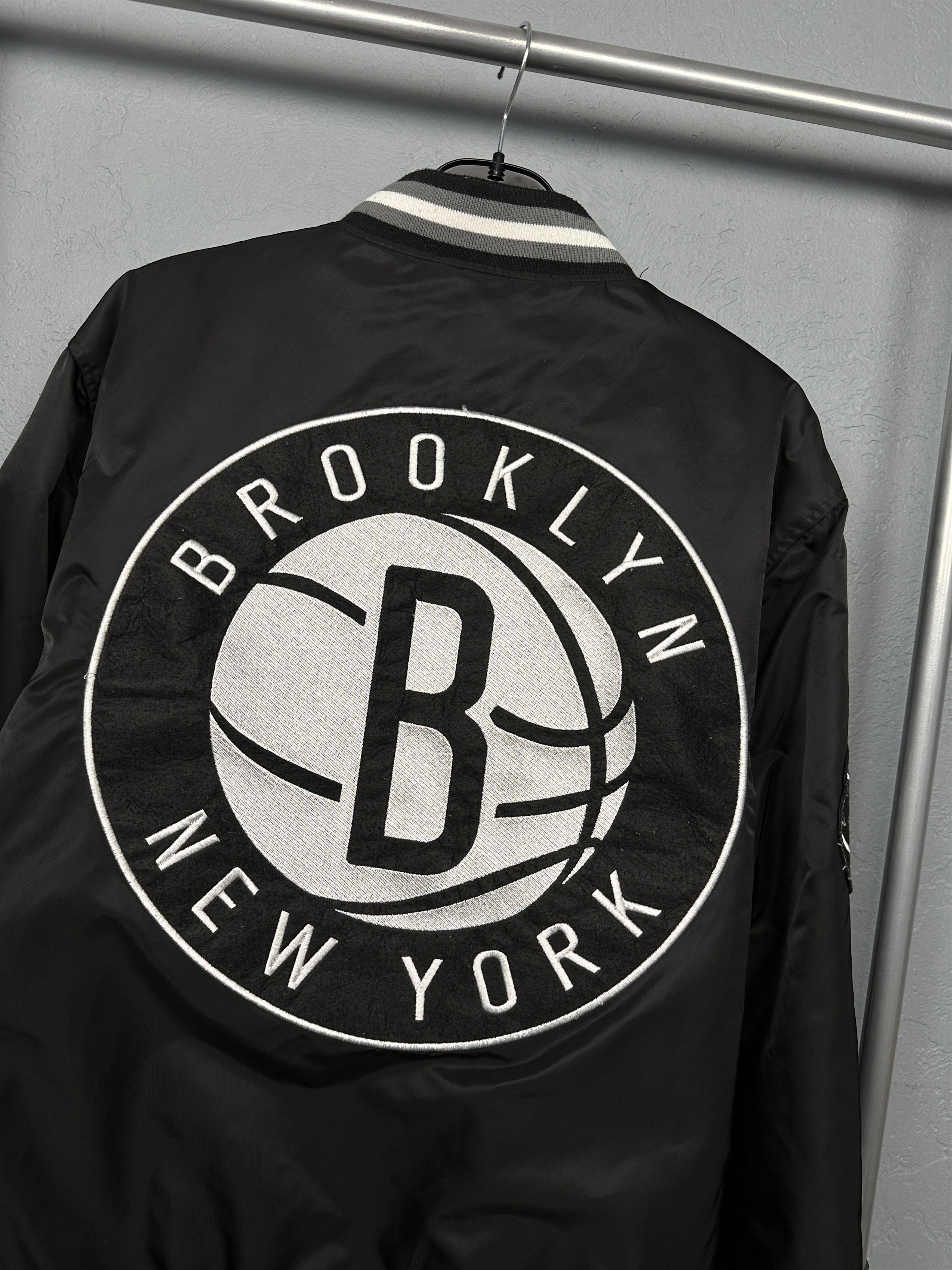 NBA NBA Brooklyn Nets Durant 7 Satin Bomber Jacket Size US XL / EU 56 / 4 - 2 Thumbnail