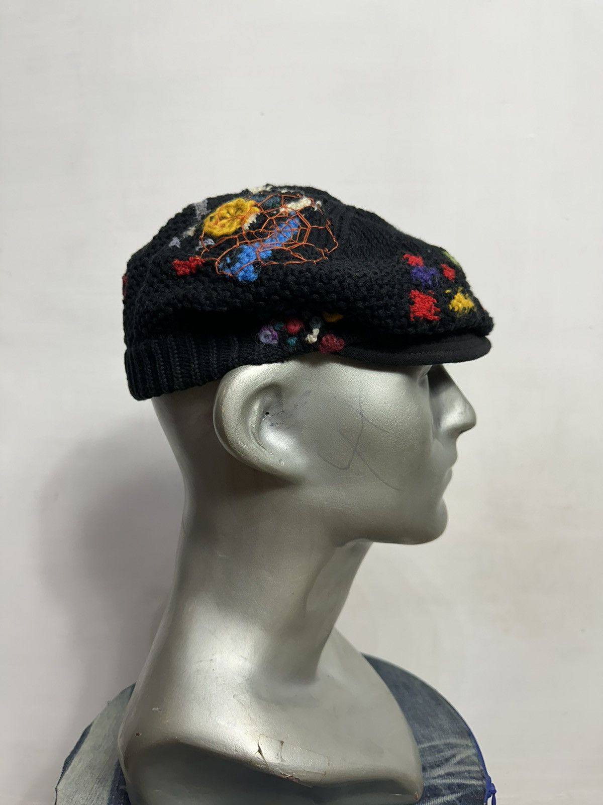 Handmade Custom Nice Design Multicolored Art Knitted Newsboy Hats Size ONE SIZE - 5 Thumbnail
