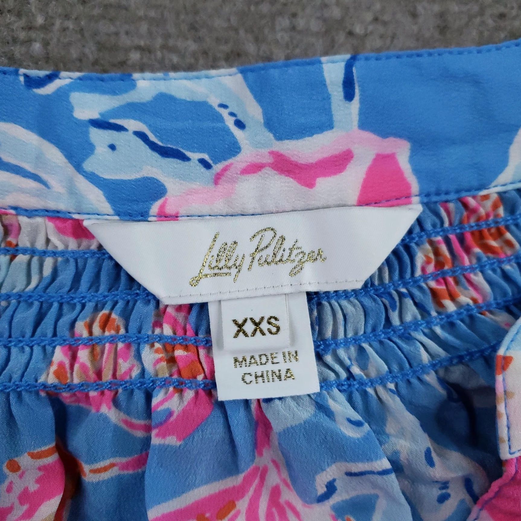 Lilly Pulitzer Lilly Pulitzer Shirt Womens XXS Blue Pink Floral 100% Silk Long Sleeve Top Size XXS / US 00 / IT 34 - 5 Thumbnail