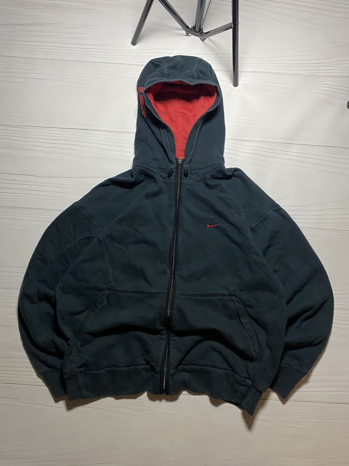 Nike × Vintage Vintage Nike Shox faded oversize box fit y2k zip Hoodie Size US XL / EU 56 / 4 - 1 Thumbnail