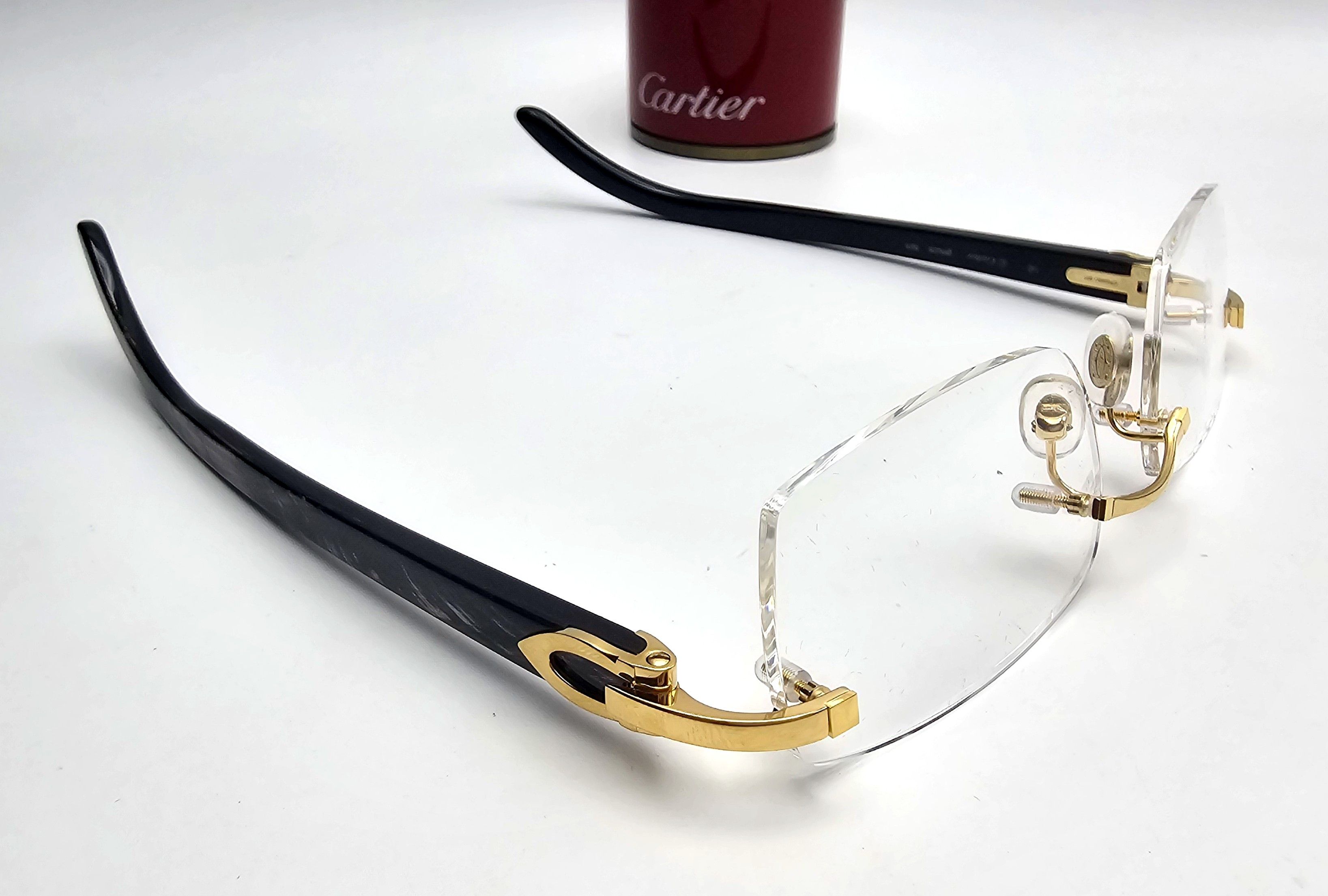 Cartier NEW! Cartier Black Buffalo Horn Glasses CT00490 Size ONE SIZE - 12 Thumbnail