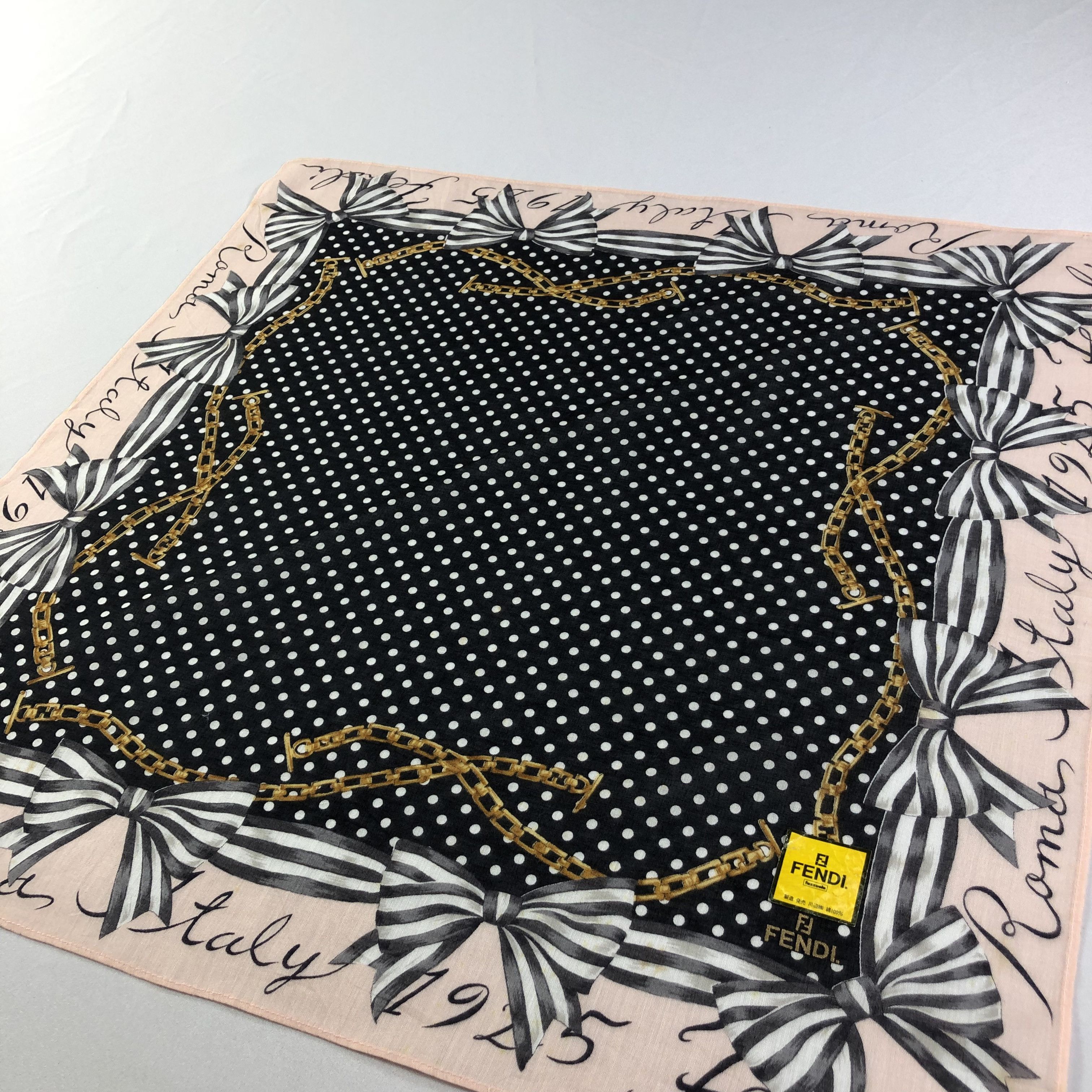 Japanese Brand Fendi Ribbons Handkerchief Neckerchief Bandana H2217 Size ONE SIZE - 1 Thumbnail