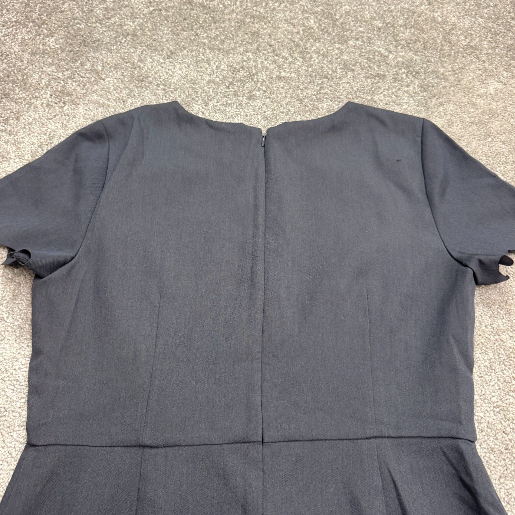 Loft LOFT Dress Womes 12 Blue Gray Midi Sheath Scallop Hem Sleeve Classic Workwear Size XL / US 12-14 / IT 48-50 - 3 Thumbnail
