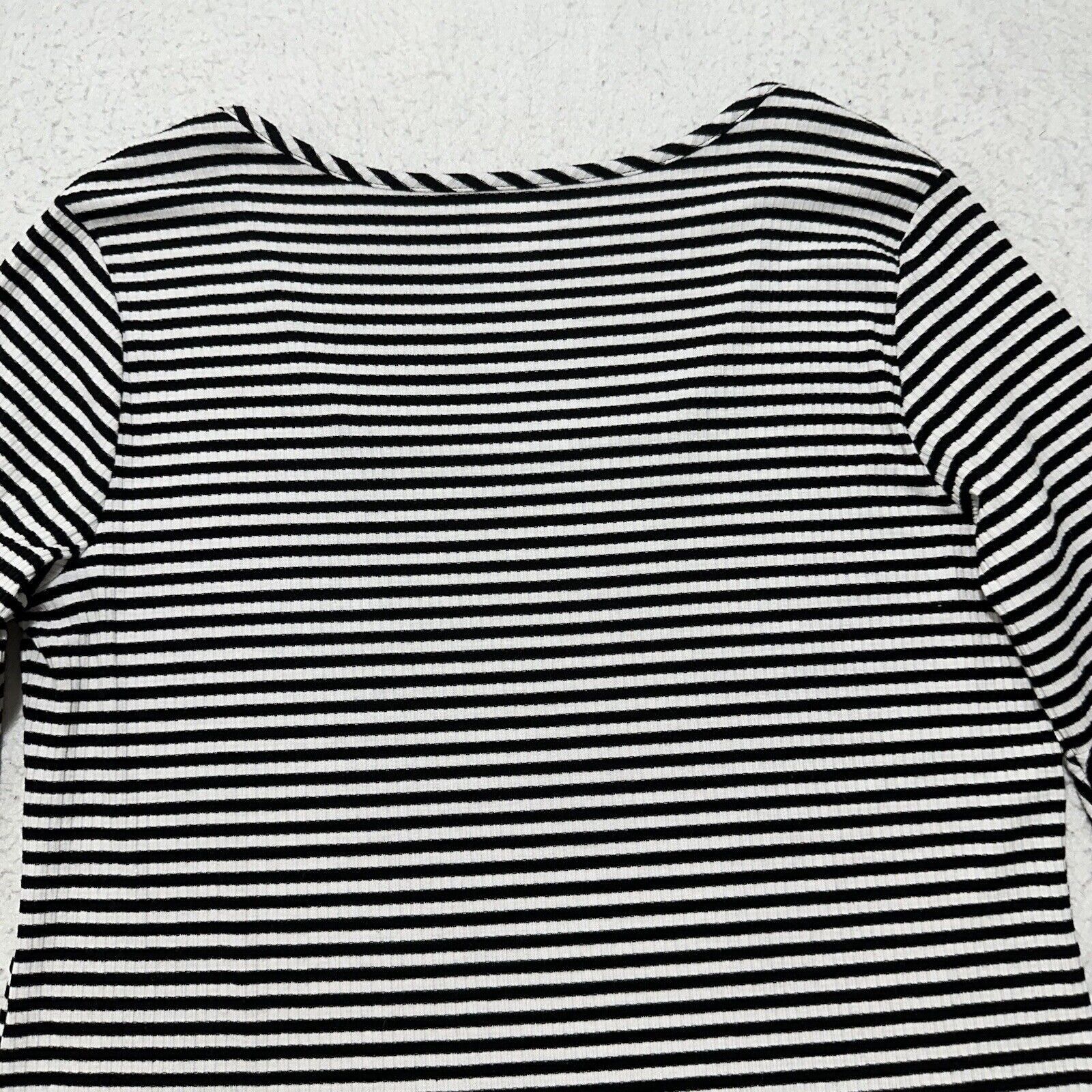 Other a.n.a. XL Square Neck Stretch T Shirt Top Black White Stripe Size XL / US 12-14 / IT 48-50 - 11 Thumbnail