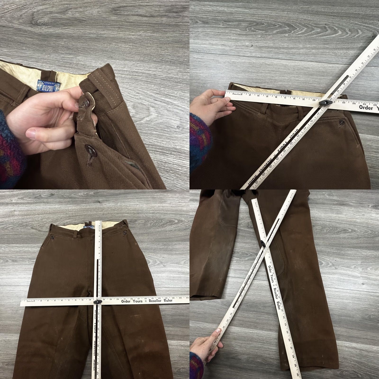Vintage VINTAGE Real Sport Mens 30x30 Brown Canvas Riding Pants Flat Front Straight Leg Workwear Casual Size US 30 / EU 46 - 8 Thumbnail