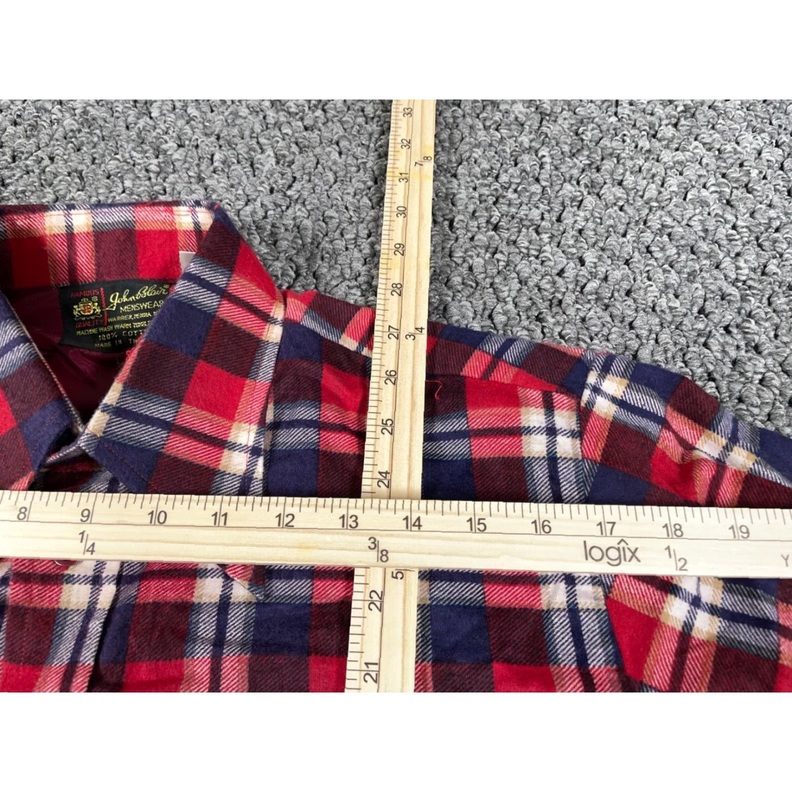 Blair VINTAGE John Blair Grunge Flannel Shirt Adult Medium Red Plaid 90s Mens Size US M / EU 48-50 / 2 - 7 Thumbnail