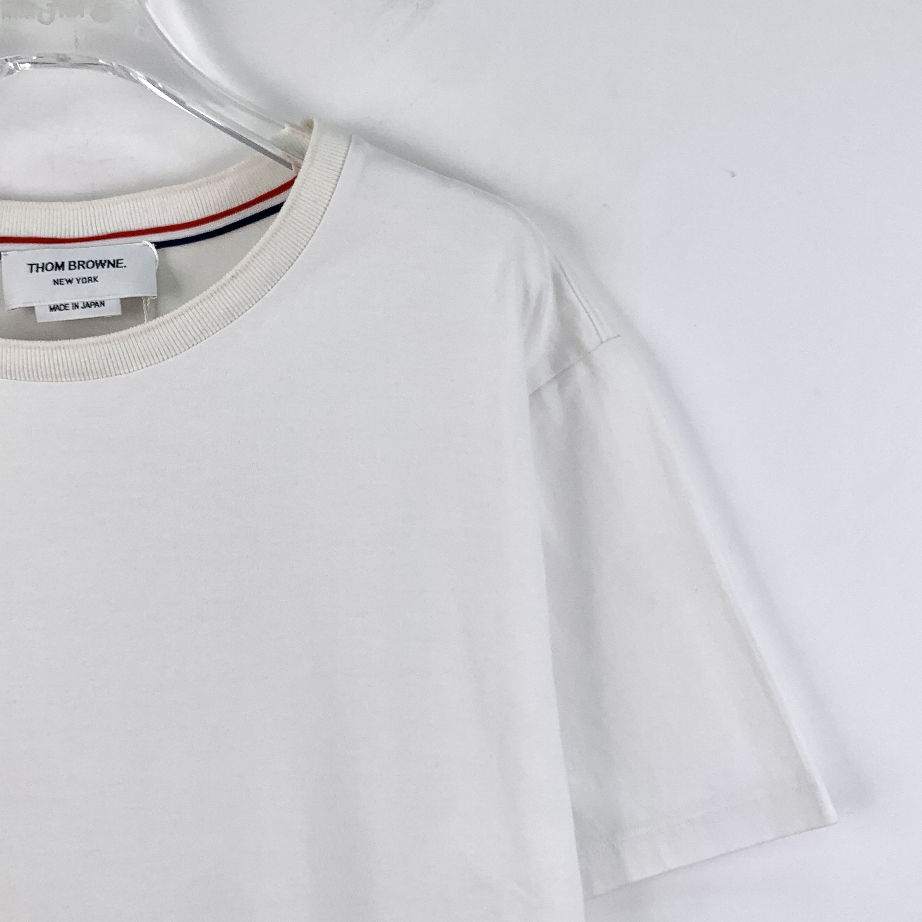 Thom Browne Thom Browne White Cotton Crewneck T-Shirt 3 Size US L / EU 52-54 / 3 - 6 Thumbnail