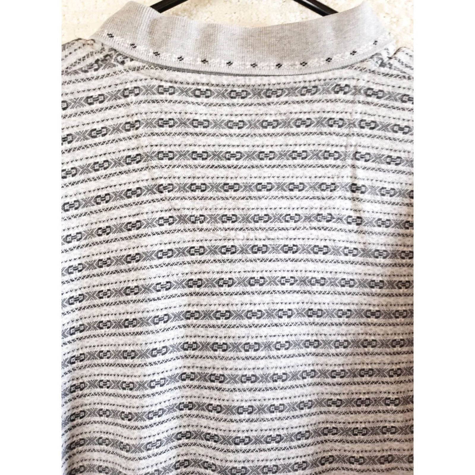 Vintage Robert Stock Men XL Golf Casual Shirt Long Sleeve Pullover Striped Geometric Pattern Size US XL / EU 56 / 4 - 7 Thumbnail