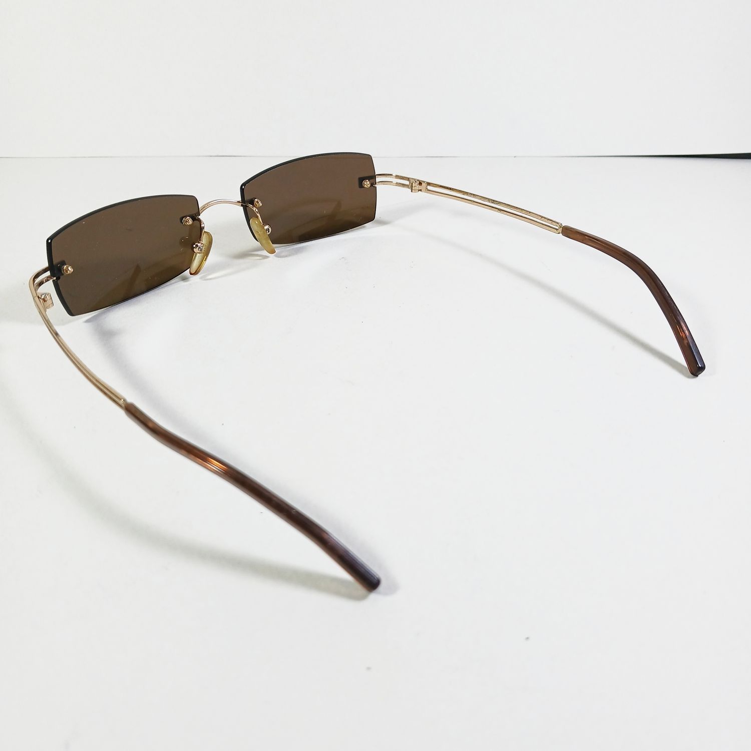 Givenchy × Vintage Givenchy SGV 002 Col300X Gold/Brown Slim Rimless Sunglasses Size ONE SIZE - 11 Thumbnail