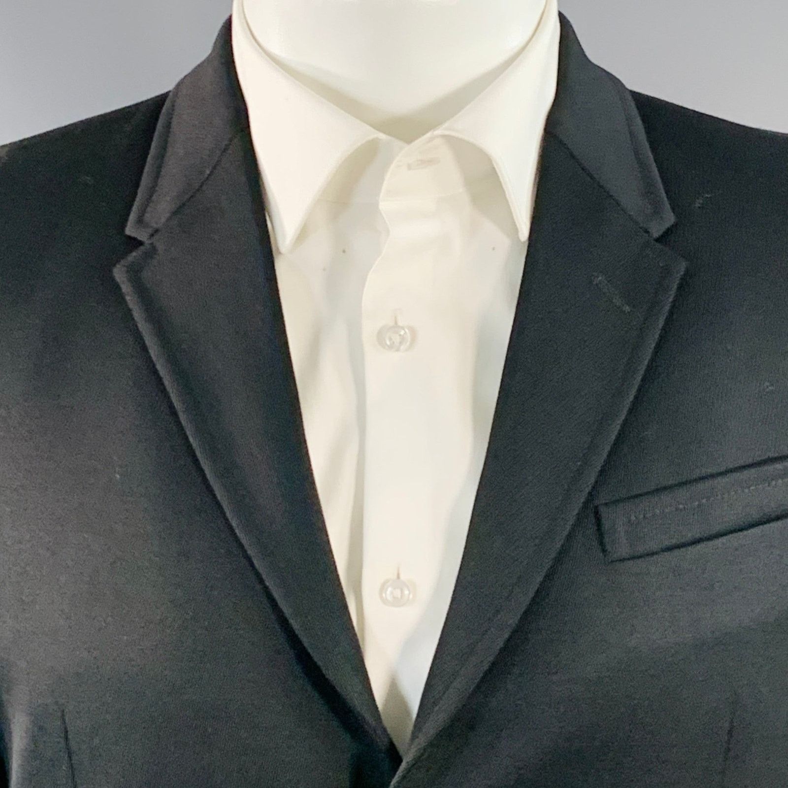 Burberry Prorsum BURERRY PRORSUM Black Wool Twill Notch Lapel Sport Coat Size 40R - 2 Thumbnail