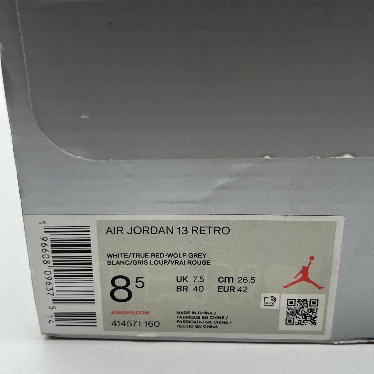 Jordan Brand Air Jordan 13 white wolf grey Size US 8.5 / EU 41-42 - 6 Thumbnail
