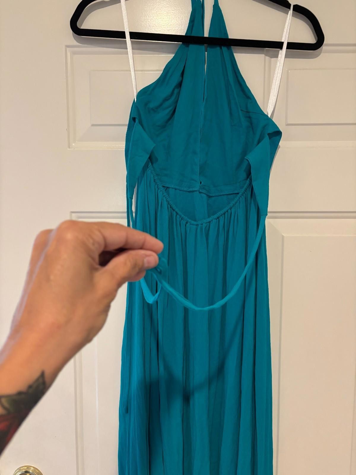 Designer Women's Superdown teal size small maxi dress Size S / US 4 / IT 40 - 4 Thumbnail
