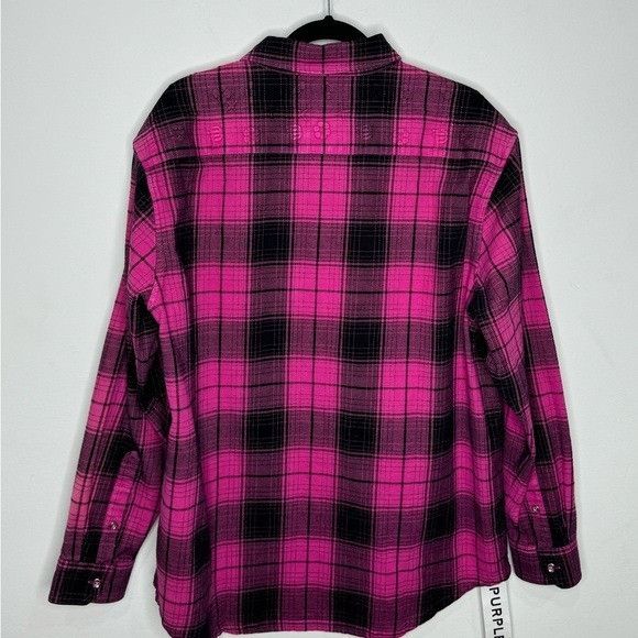 Purple Brand Purple Brand Plaid Cotton Flannel Shirt Pink Men’s Size Medi Size US M / EU 48-50 / 2 - 7 Thumbnail