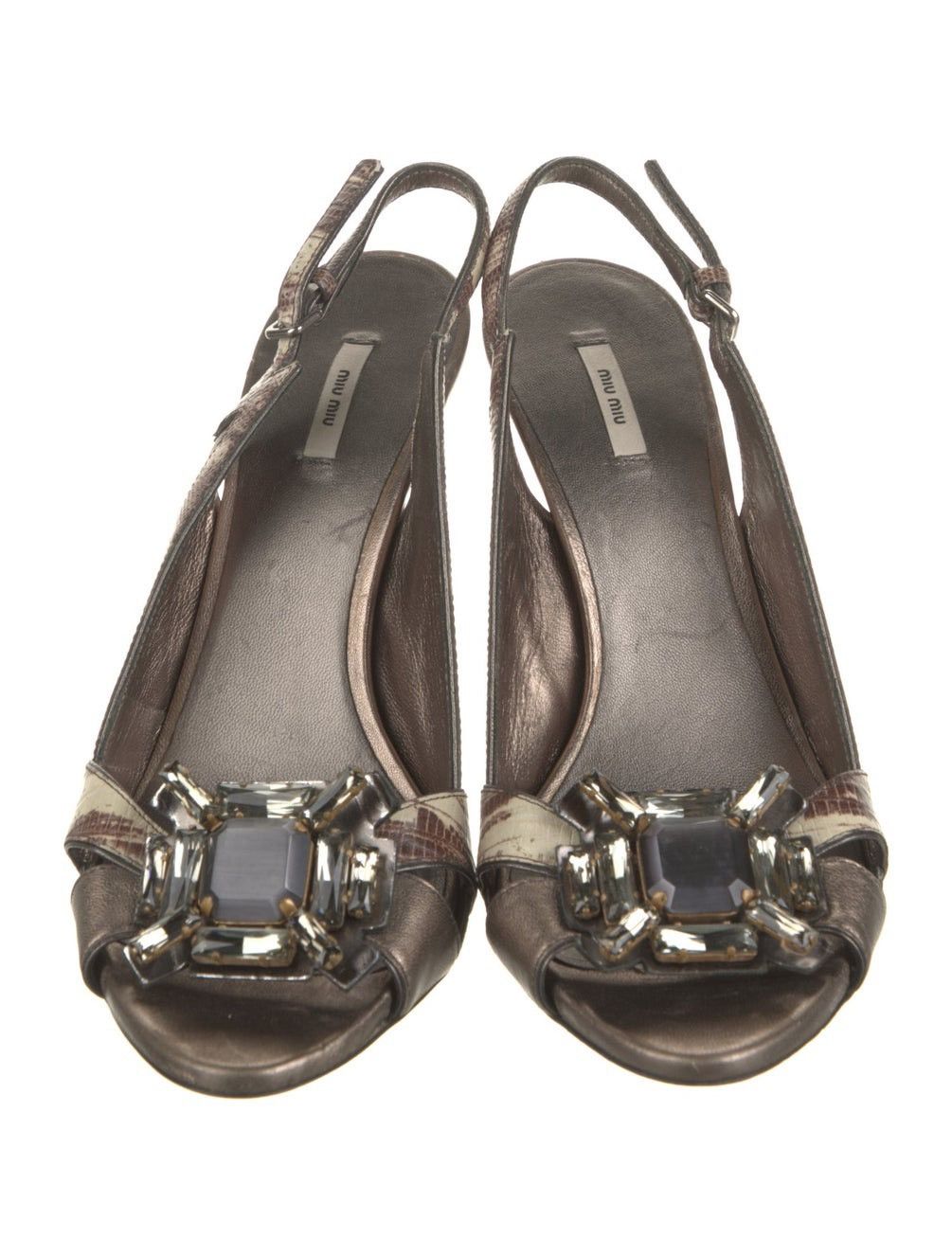 Miu Miu Miu Miu Metallic Platform with Jewel Size US 6 / IT 36 - 3 Thumbnail