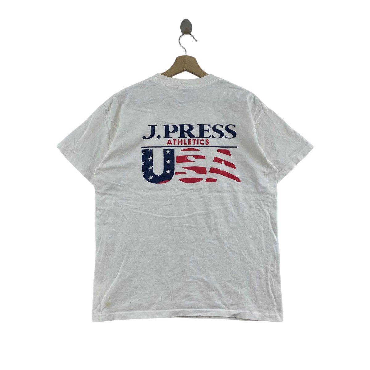 J. Press Vintage 90s J.PRESS New York Athletics Usa Brand Print White Size US L / EU 52-54 / 3 - 1 Thumbnail