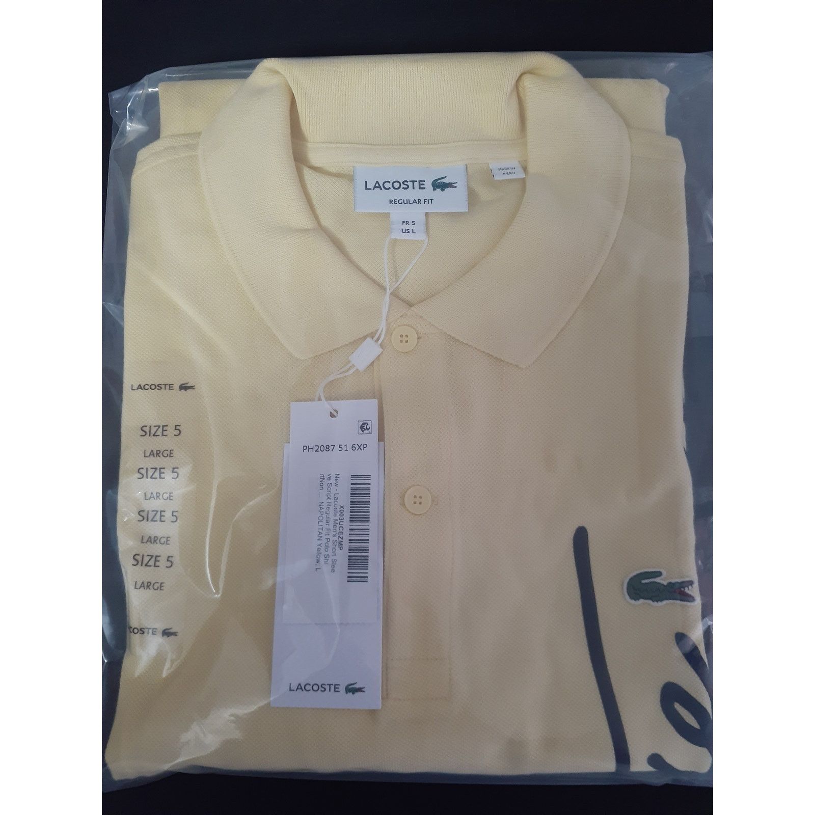 Lacoste Lacoste Short Sleeve Graphic Signature On Side Polo Yellow L Size US L / EU 52-54 / 3 - 2 Thumbnail