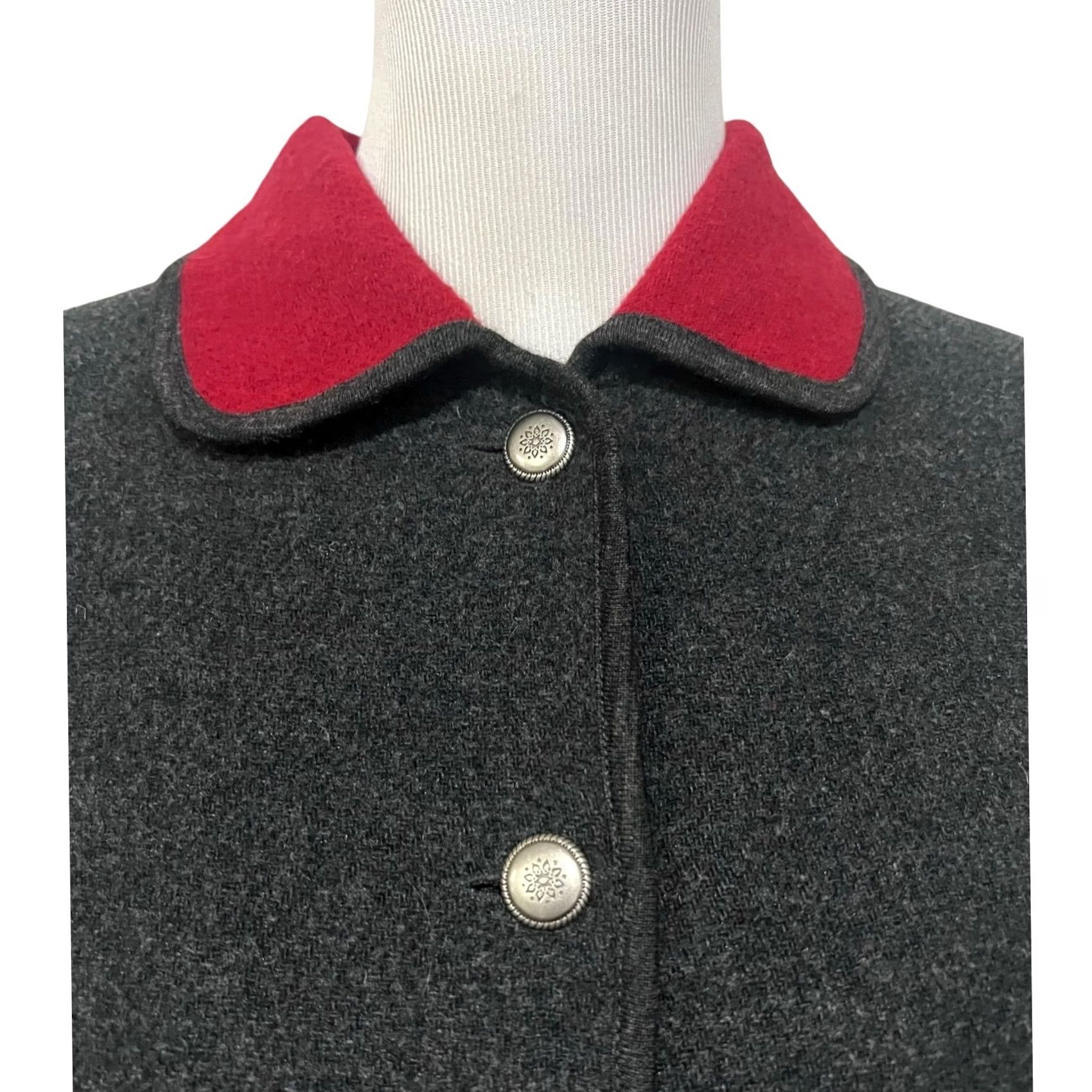 Talbots VINTAGE Talbots Wool Blend Jacket Women's Size S Gray Red Button Front Size S / US 4 / IT 40 - 2 Thumbnail