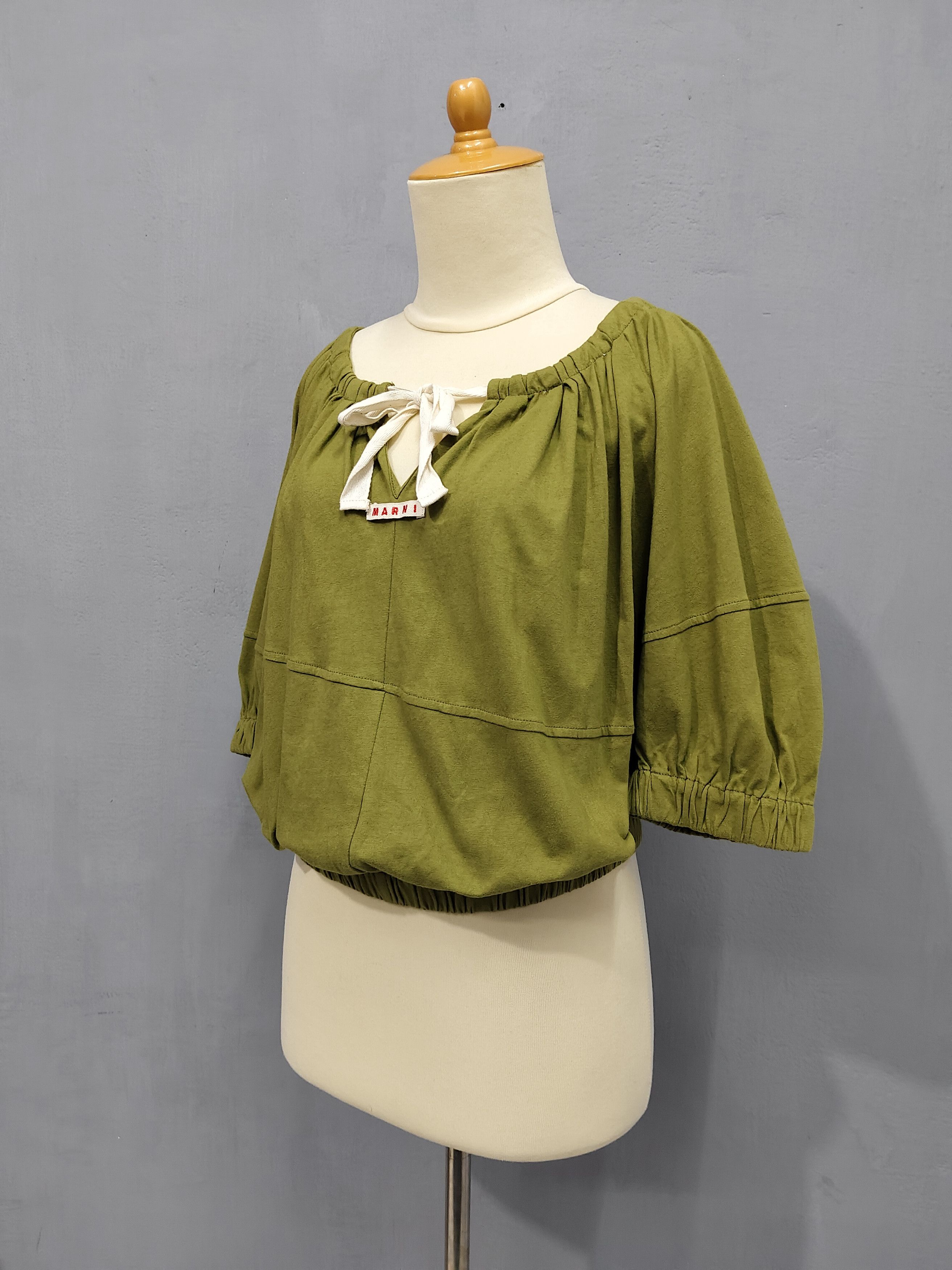 Marni 💥 Marni Drawstring Peasant Balloon Cropped Blouses Size M / US 6-8 / IT 42-44 - 3 Thumbnail