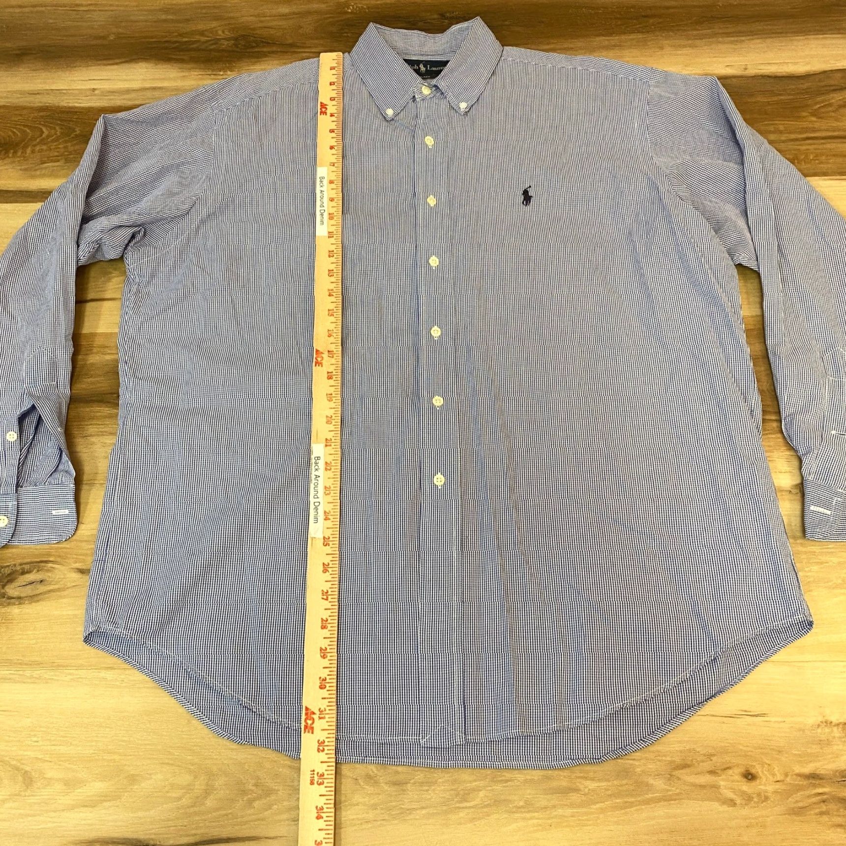 Polo Ralph Lauren VINTAGE Polo Ralph Lauren Blake Shirt Mens L Blue White Gingham Check Twill Shirt Size US L / EU 52-54 / 3 - 5 Thumbnail