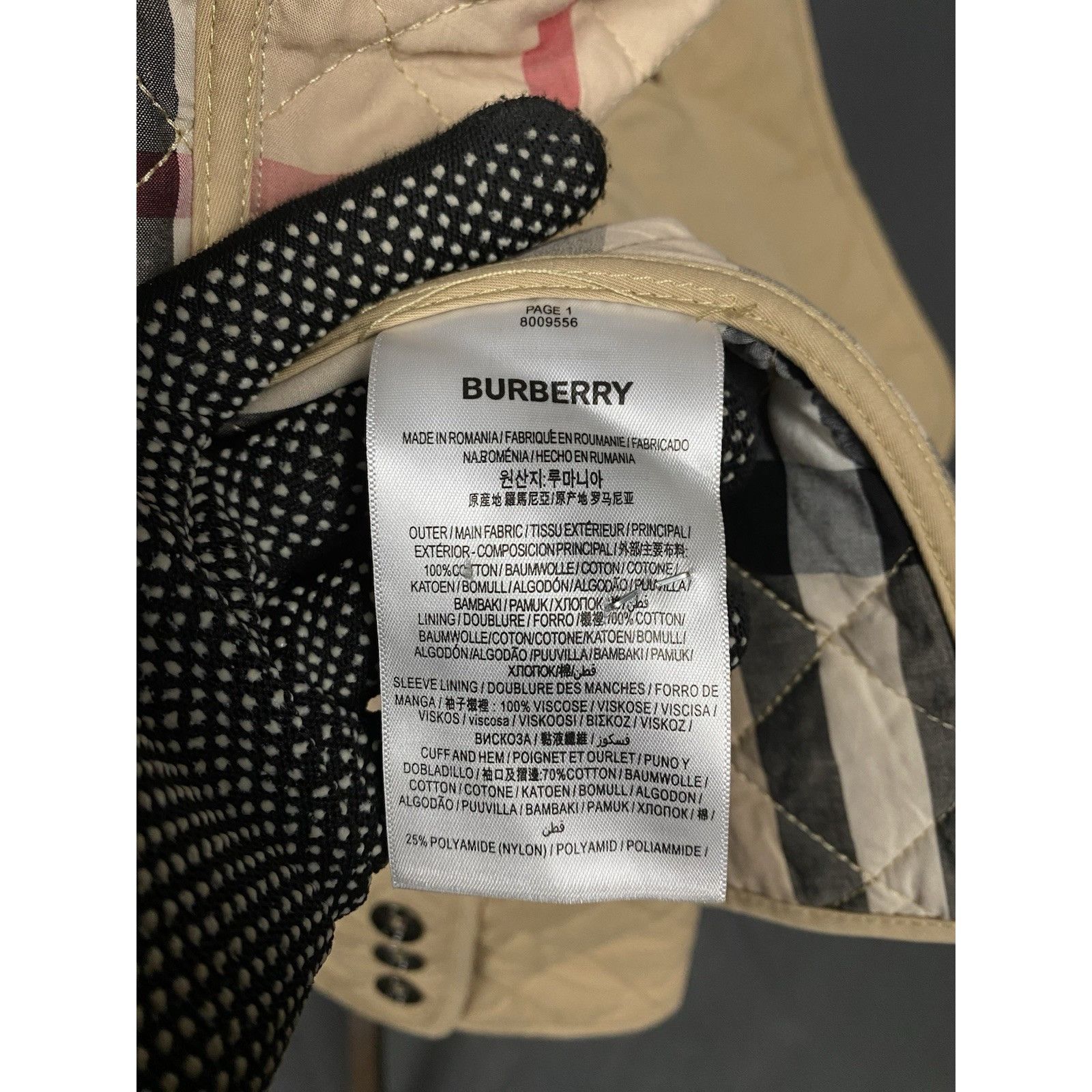 Burberry Burberry Nova Check RECENT Women's Beige Quilted Jacket Size Size 3XL / US 20-22 - 14 Thumbnail
