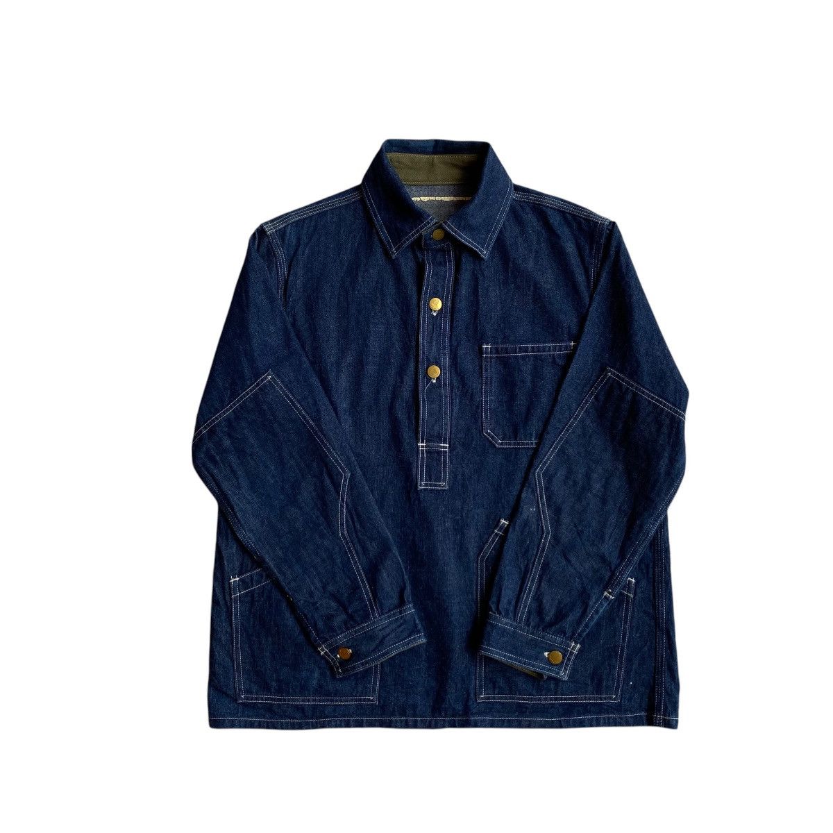Sugar Cane × Toyo Enterprises Sugar Cane Pullover Half Button Denim Jacket Size US M / EU 48-50 / 2 - 3 Thumbnail