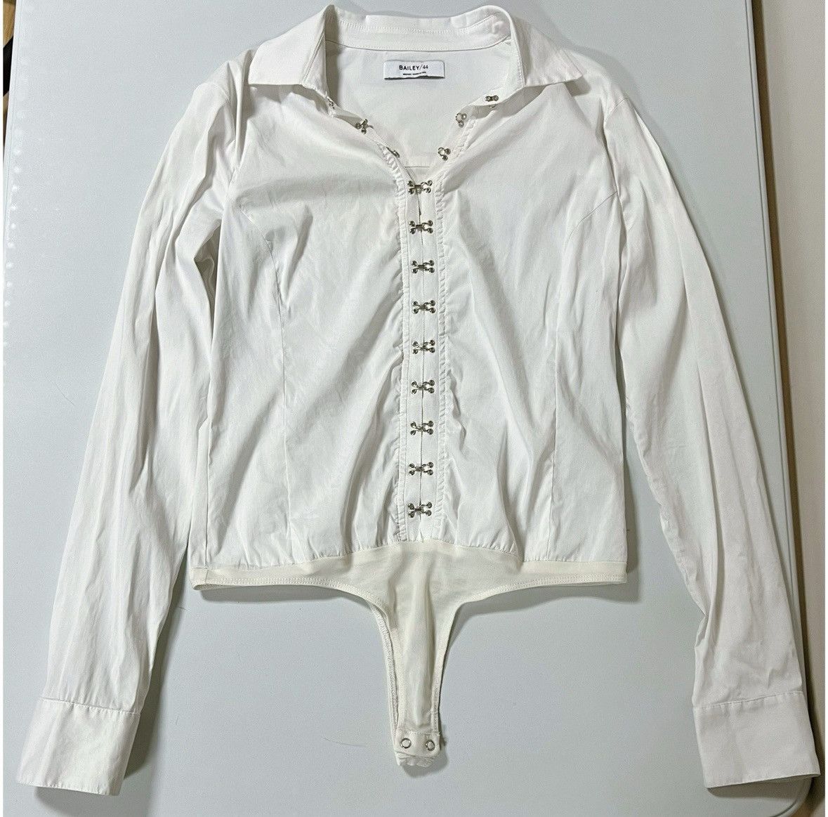 Bailey 44 Bailey 44 White Collared Shirt Top Blouse Bodysuit Size M 🤍 Size M / US 6-8 / IT 42-44 - 2 Thumbnail