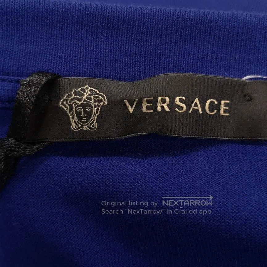 Versace Black & Blue Geometric Short-Sleeve Polo. Size US S / EU 44-46 / 1 - 1 Thumbnail