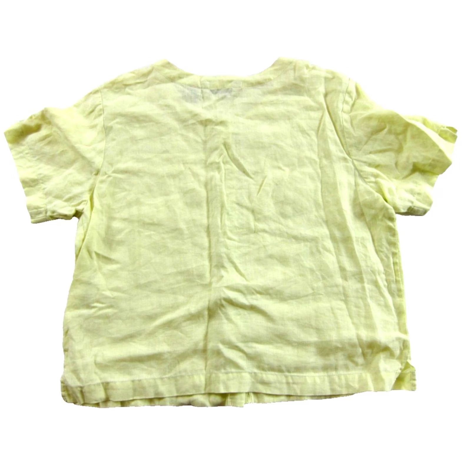 Orvis ORVIS 100% Linen Bright Yellow Button Down Short Sleeve Tunic Blouse Top M 10/12 Women Size M / US 6-8 / IT 42-44 - 2 Thumbnail