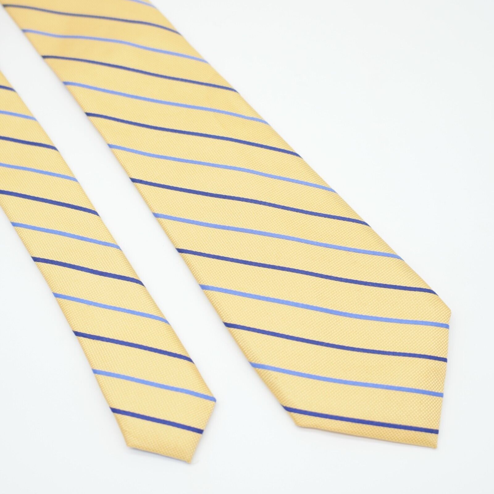 Chaps Chaps Yellow Blue Woven Striped Silk Tie Size ONE SIZE - 1 Thumbnail