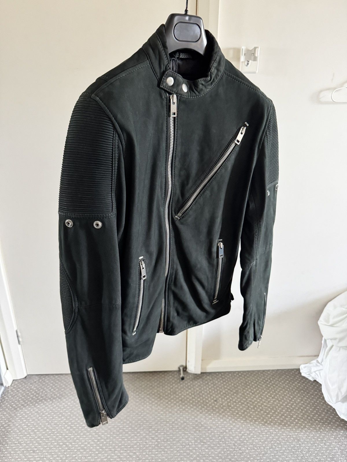 Diesel L-Mackson Black / Grey Leather Biker Jacket medium Size US M / EU 48-50 / 2 - 5 Thumbnail