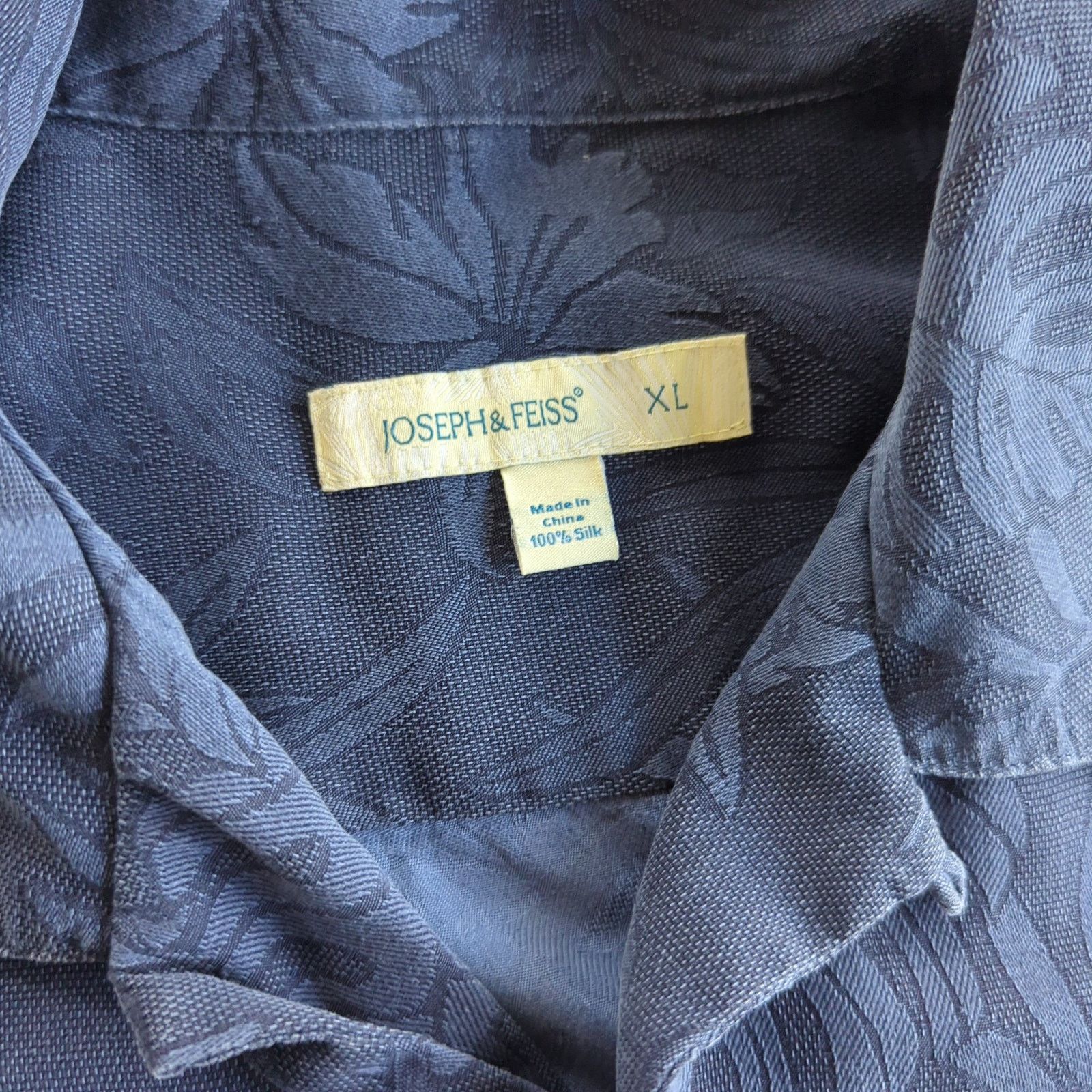Joseph & Feiss Joseph & Feiss Silk Tonal Jacquard Resort Shirt XL Size US XL / EU 56 / 4 - 4 Thumbnail