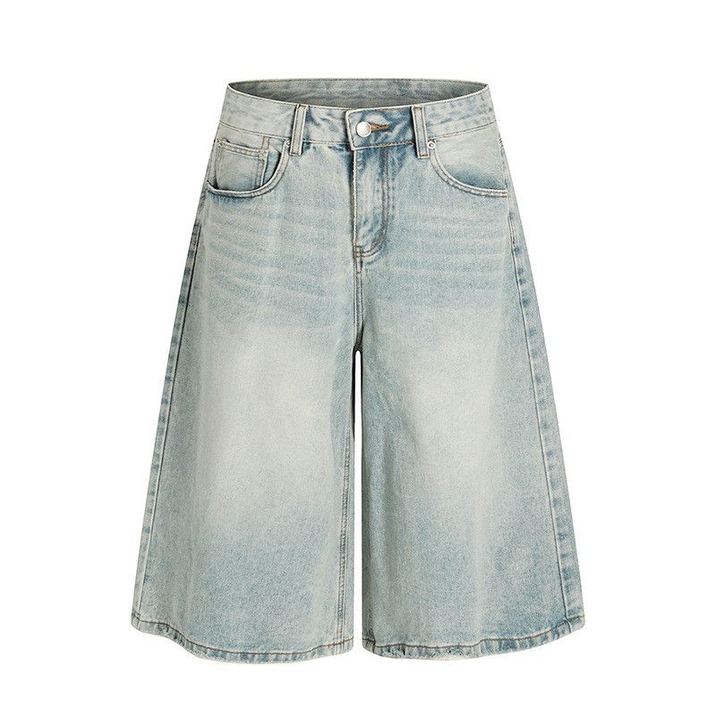 Vintage American retro distressed washed denim shorts Size US 32 / EU 48 - 1 Thumbnail