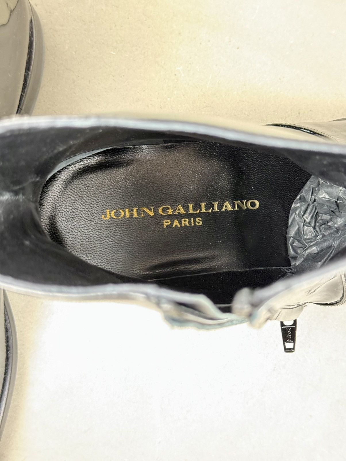 John Galliano Archive New in box Patent Leather Black Zip Boots 42 RARE! Size US 9 / EU 42 - 12 Thumbnail
