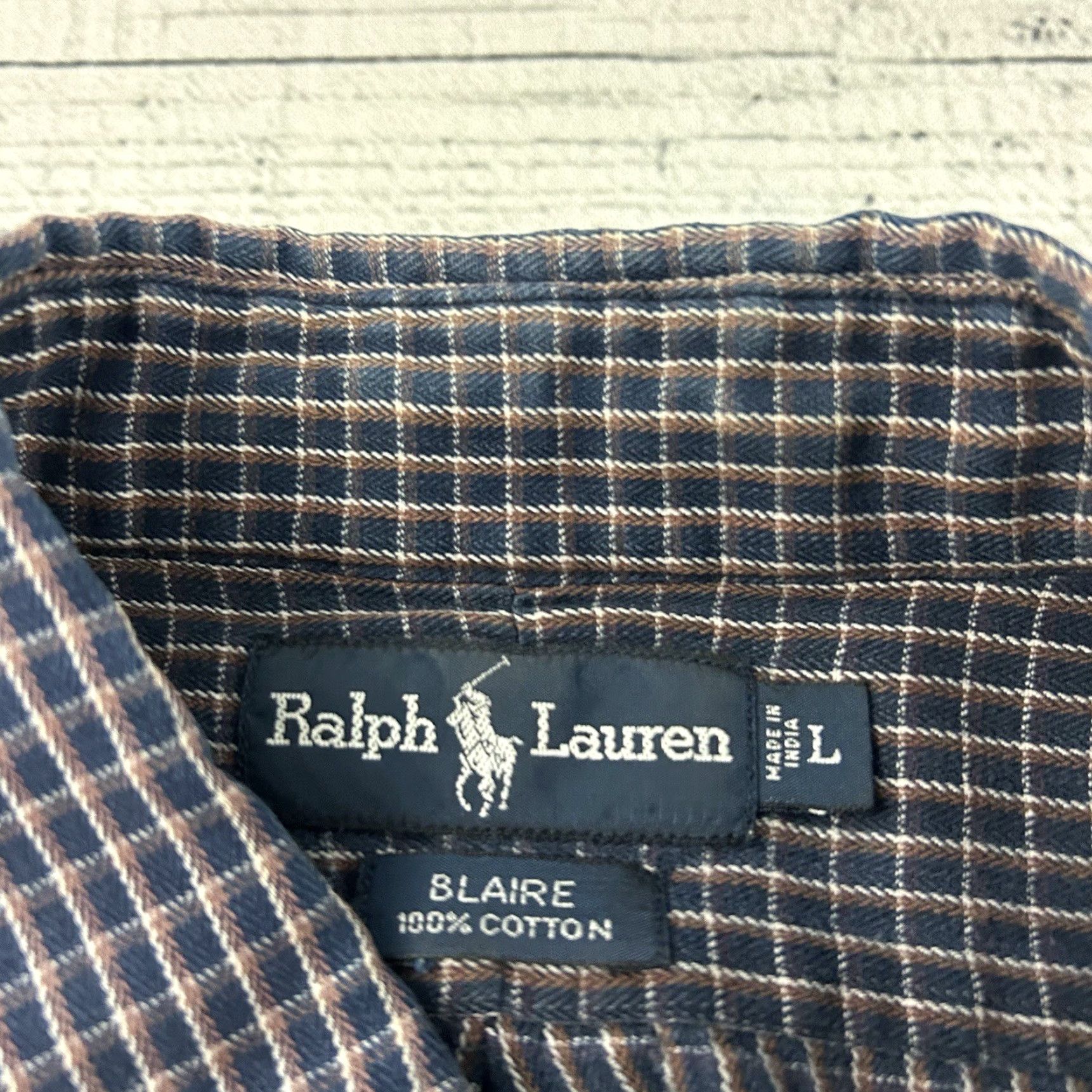 Polo Ralph Lauren Polo Ralph Lauren Blaire Long Sleeve Plaid Button-Up Shirt Men's Large Blue Size US L / EU 52-54 / 3 - 3 Thumbnail