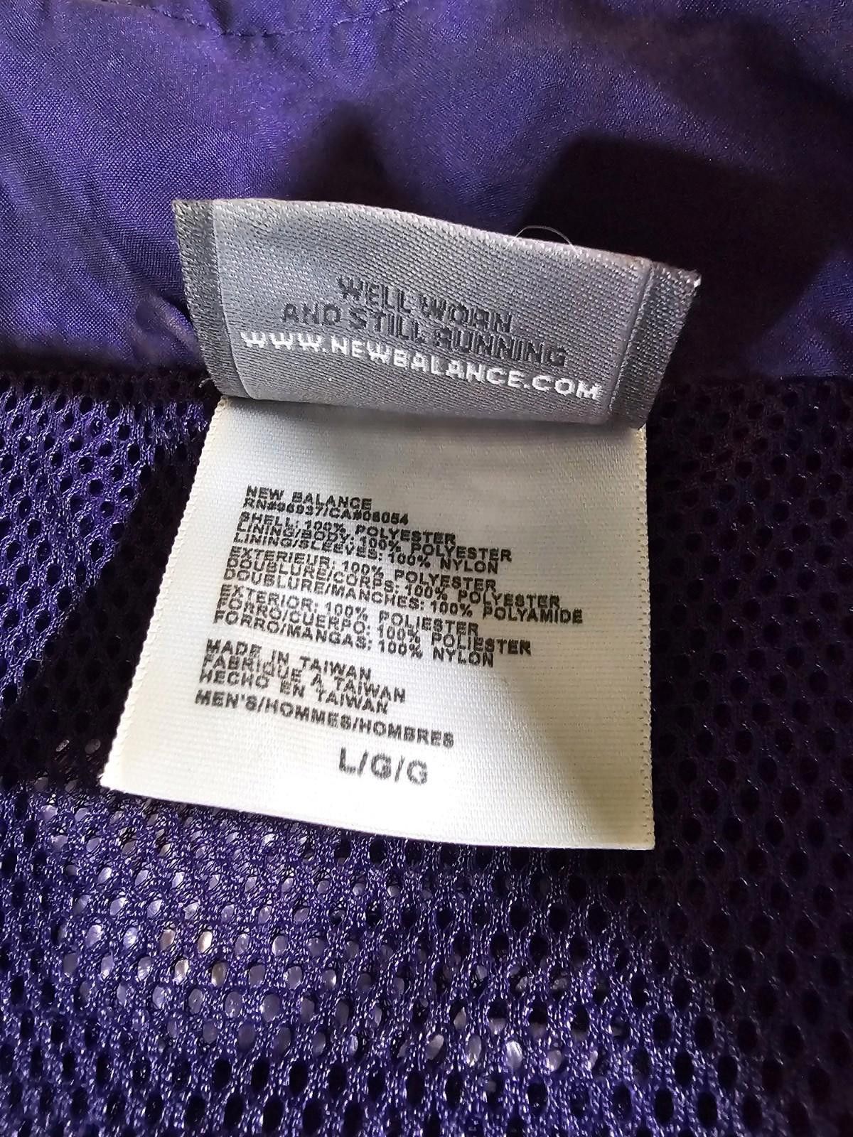 New Balance Full Zip Purple New Balance Jacket Vented Zip Pockets LARGE Size US L / EU 52-54 / 3 - 5 Thumbnail